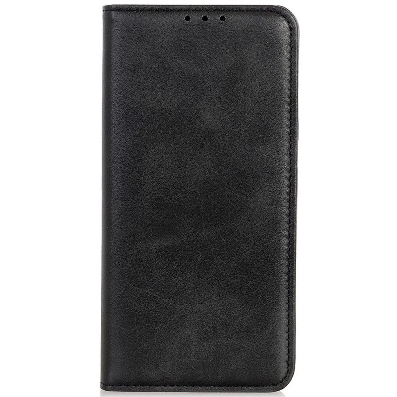 Folio Cover iPhone 14 Plus Custodia in pelle Crosta Di Pelle Opaca