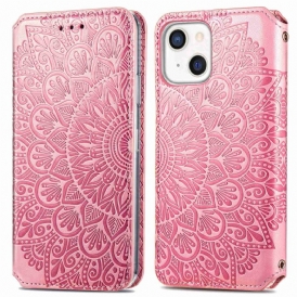 Folio Cover iPhone 14 Plus Custodia in pelle Mandala