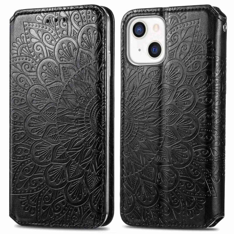 Folio Cover iPhone 14 Plus Custodia in pelle Mandala