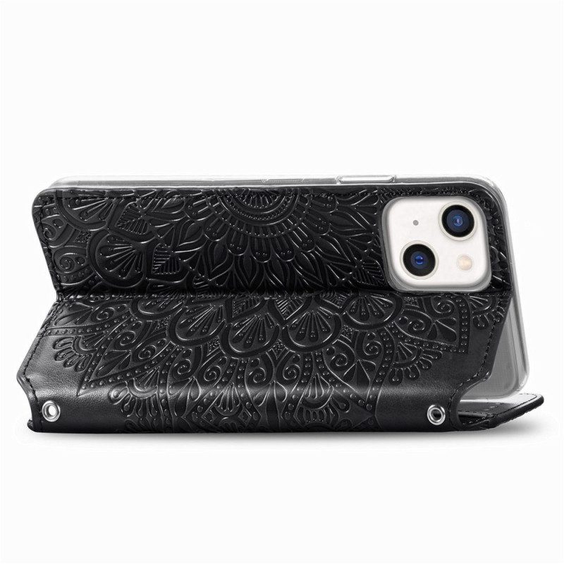 Folio Cover iPhone 14 Plus Custodia in pelle Mandala