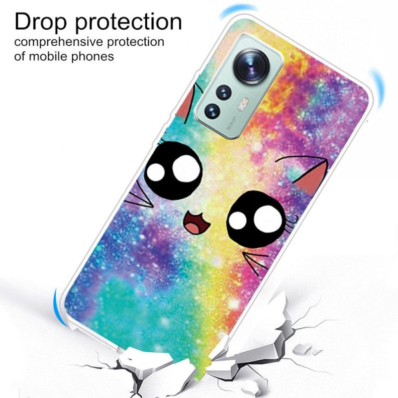 Cover Xiaomi 12 / 12X Cartone Animato Gatto In Silicone