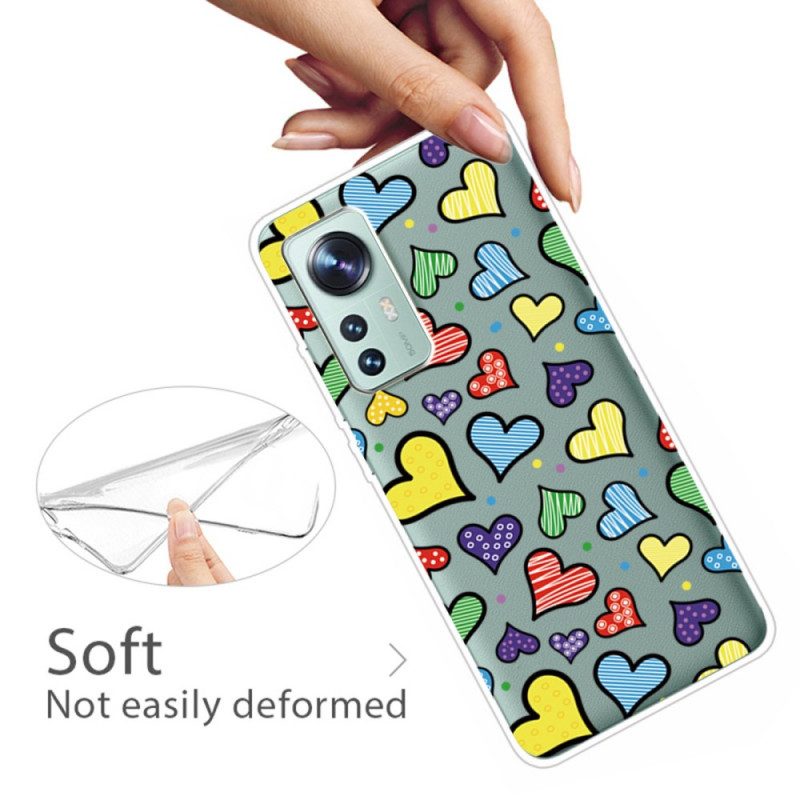 Cover Xiaomi 12 / 12X Cuori Multicolori