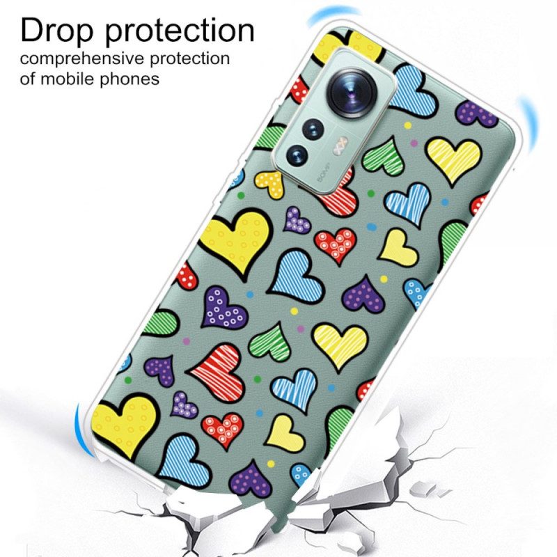 Cover Xiaomi 12 / 12X Cuori Multicolori