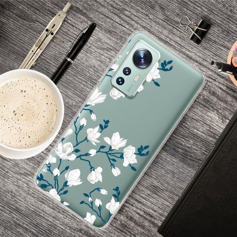 Cover Xiaomi 12 / 12X Fiori Bianchi