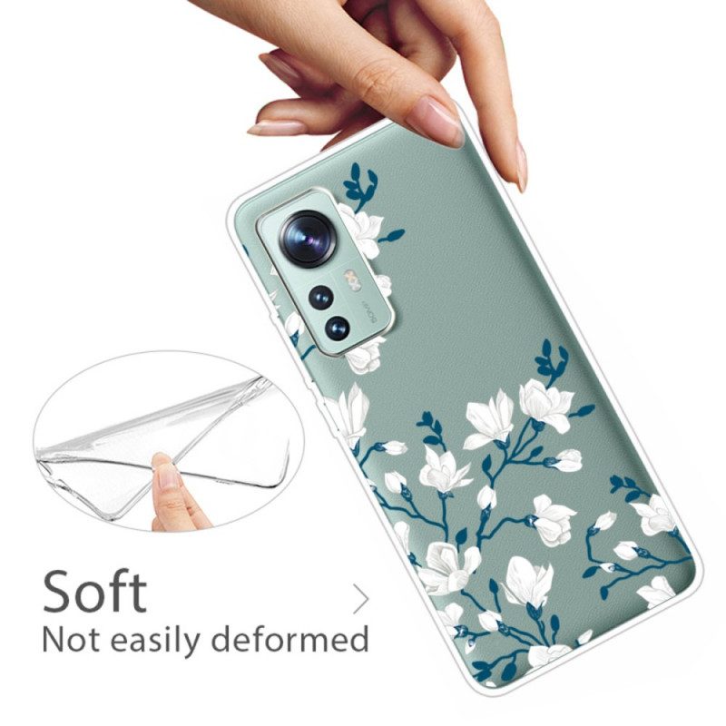 Cover Xiaomi 12 / 12X Fiori Bianchi