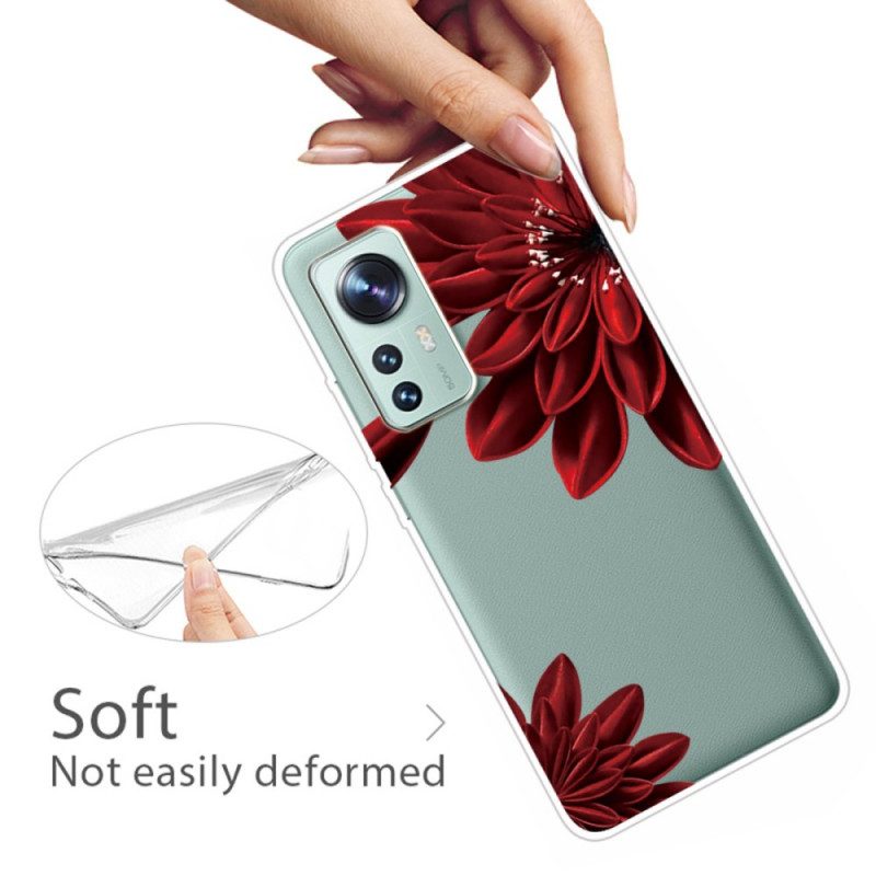 Cover Xiaomi 12 / 12X Fiori Rossi