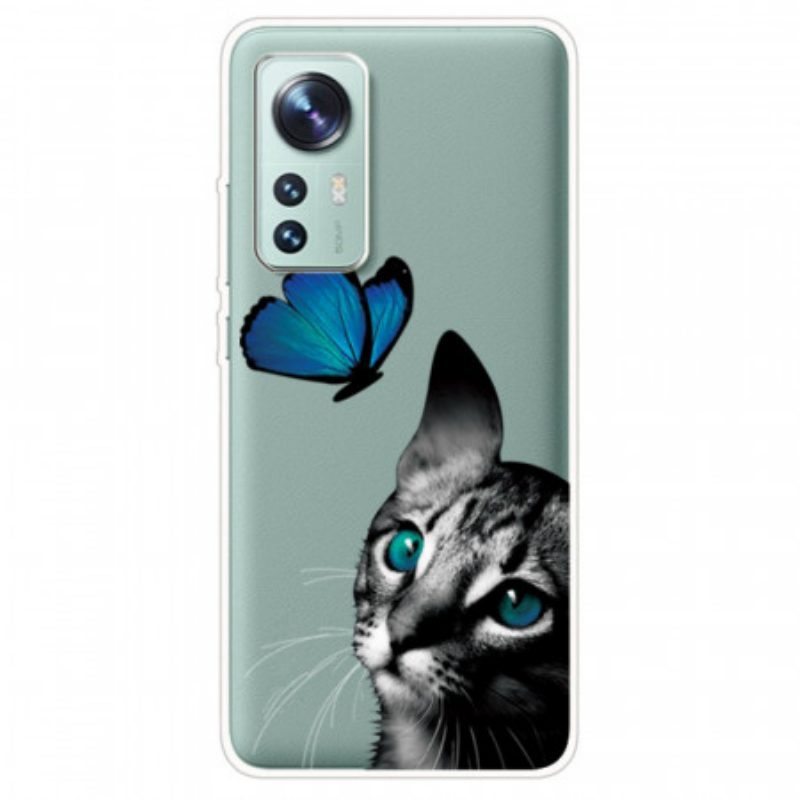 Cover Xiaomi 12 / 12X Gatto E Farfalla