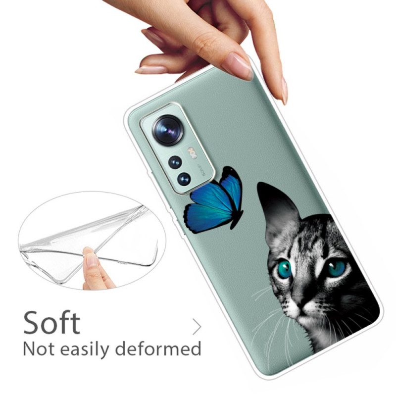 Cover Xiaomi 12 / 12X Gatto E Farfalla