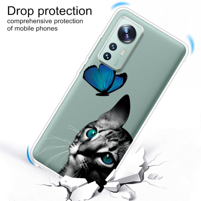 Cover Xiaomi 12 / 12X Gatto E Farfalla