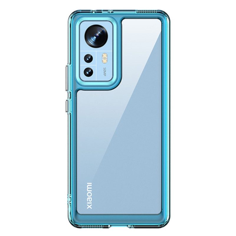 Cover Xiaomi 12 / 12X Trasparente Con Contorni Colorati