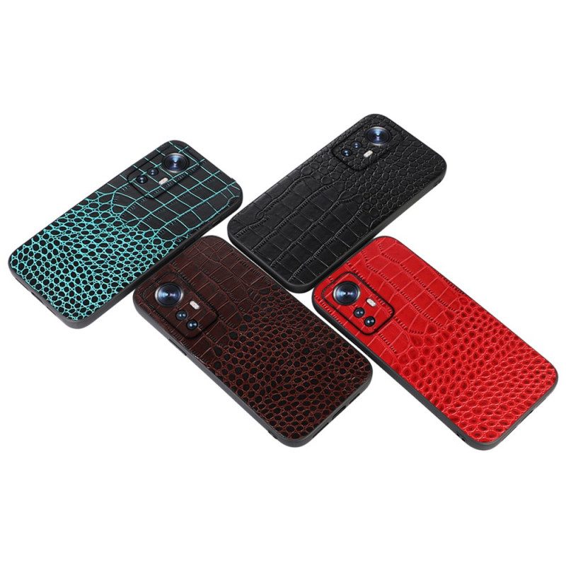 Cover Xiaomi 12 / 12X Vera Pelle Di Coccodrillo