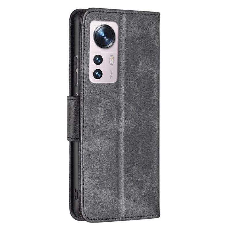 Custodia in pelle Xiaomi 12 / 12X Folio Cover Lembo Liscio Obliquo