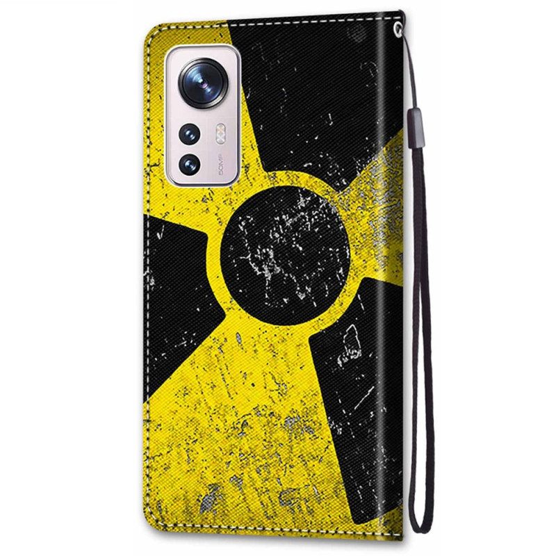 Custodia in pelle Xiaomi 12 / 12X Giallo E Nero