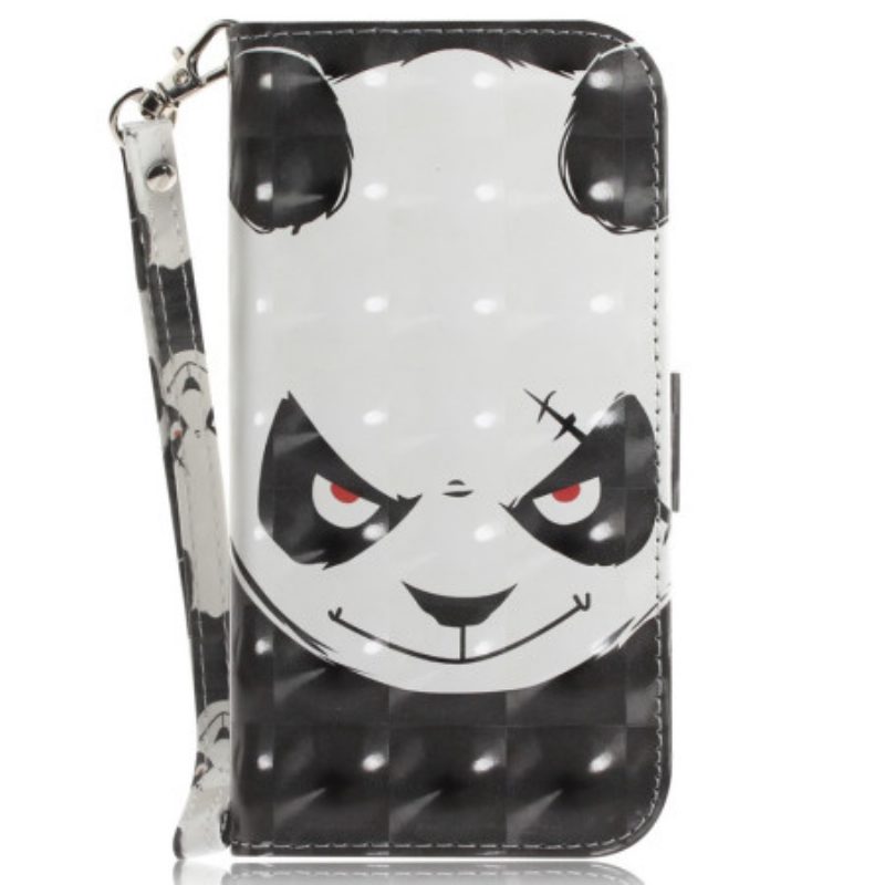 Custodia in pelle Xiaomi 12 / 12X Panda Arrabbiato Con Cordino