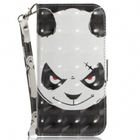 Custodia in pelle Xiaomi 12 / 12X Panda Arrabbiato Con Cordino