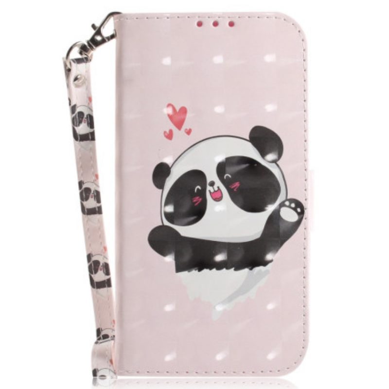 Custodia in pelle Xiaomi 12 / 12X Panda Love Con Cordino