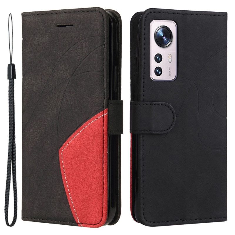 Folio Cover Xiaomi 12 / 12X Cinturino Bicolore