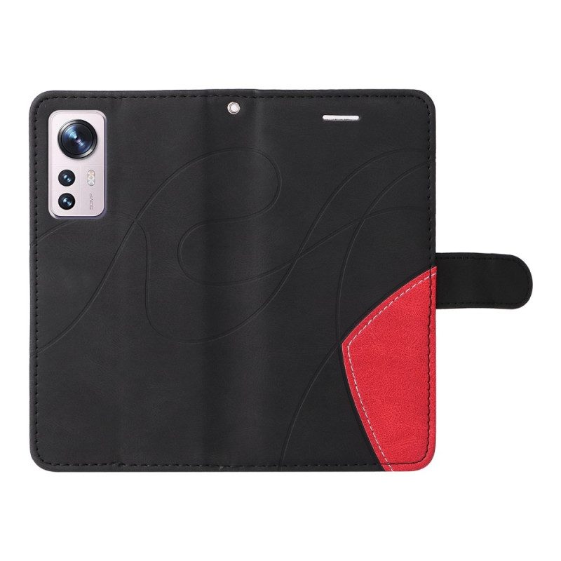 Folio Cover Xiaomi 12 / 12X Cinturino Bicolore