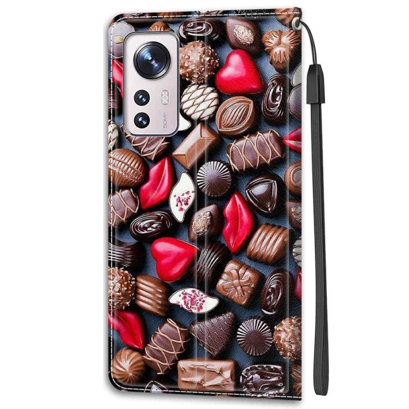 Folio Cover Xiaomi 12 / 12X Cioccolatini A Strisce