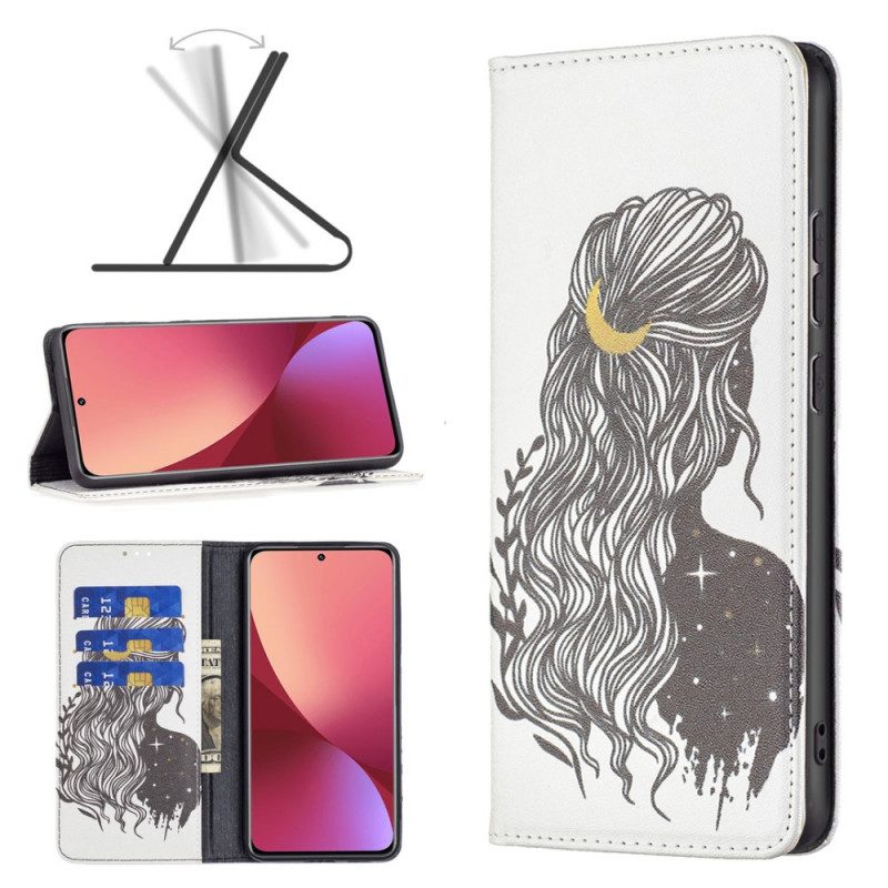 Folio Cover Xiaomi 12 / 12X Custodia in pelle Bei Capelli