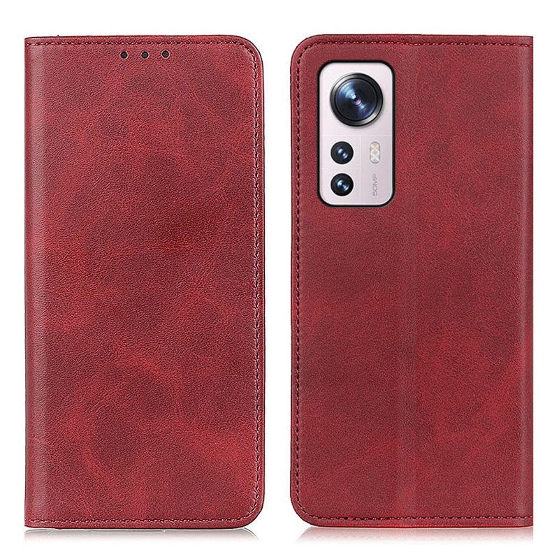 Folio Cover Xiaomi 12 / 12X Custodia in pelle Pelle Crosta Eleganza