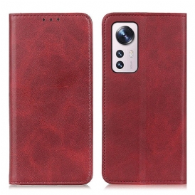 Folio Cover Xiaomi 12 / 12X Custodia in pelle Pelle Crosta Eleganza