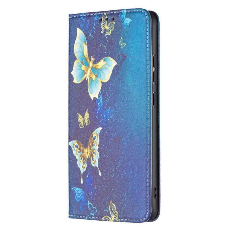 Folio Cover Xiaomi 12 / 12X Custodia in pelle Farfalle Colorate