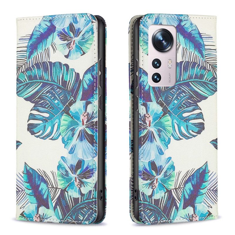 Folio Cover Xiaomi 12 / 12X Custodia in pelle Foglie