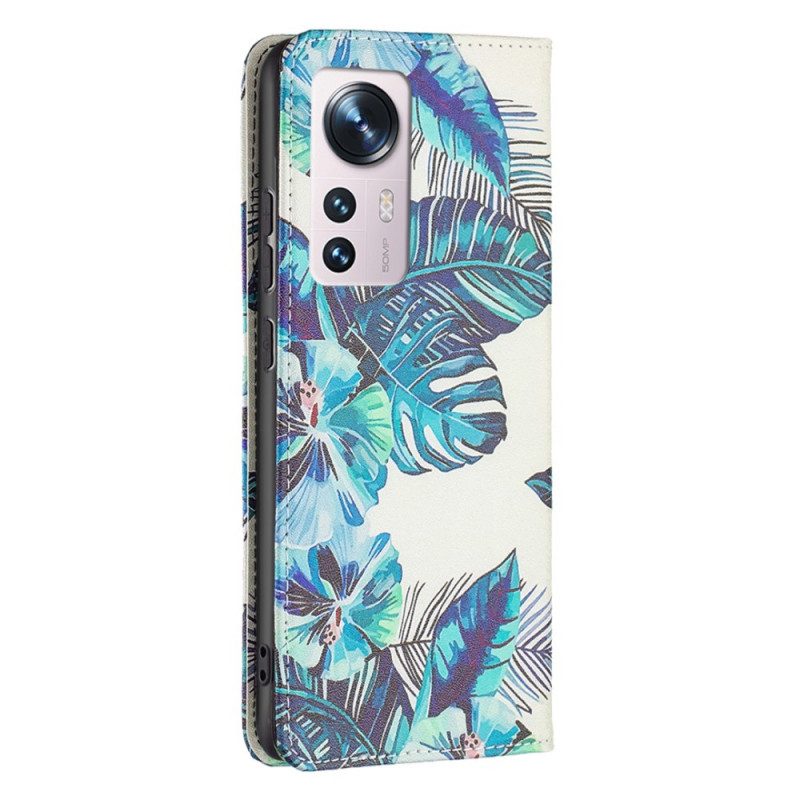 Folio Cover Xiaomi 12 / 12X Custodia in pelle Foglie