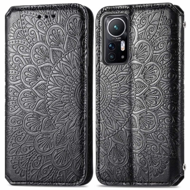 Folio Cover Xiaomi 12 / 12X Custodia in pelle Mandala