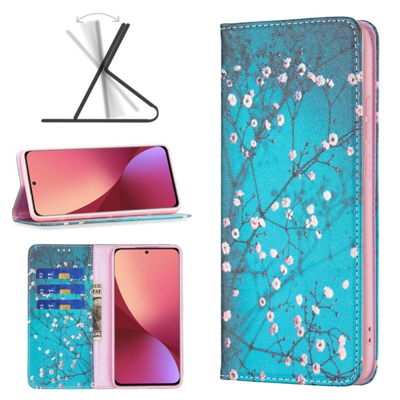 Folio Cover Xiaomi 12 / 12X Custodia in pelle Rami Fioriti