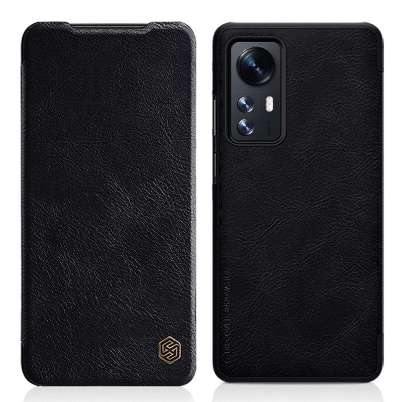 Folio Cover Xiaomi 12 / 12X Custodia in pelle Serie Nillkin Qin