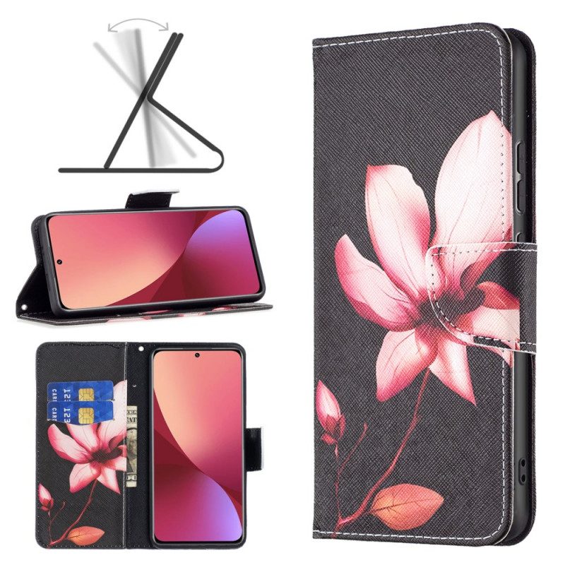 Folio Cover Xiaomi 12 / 12X Fiore Rosa