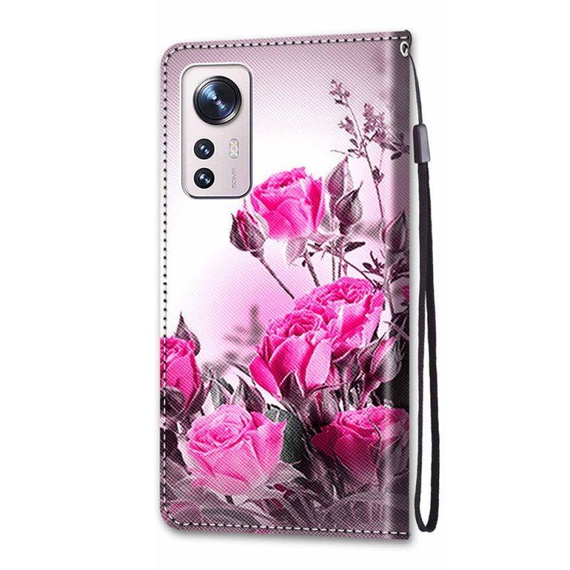 Folio Cover Xiaomi 12 / 12X Strappy Floreale