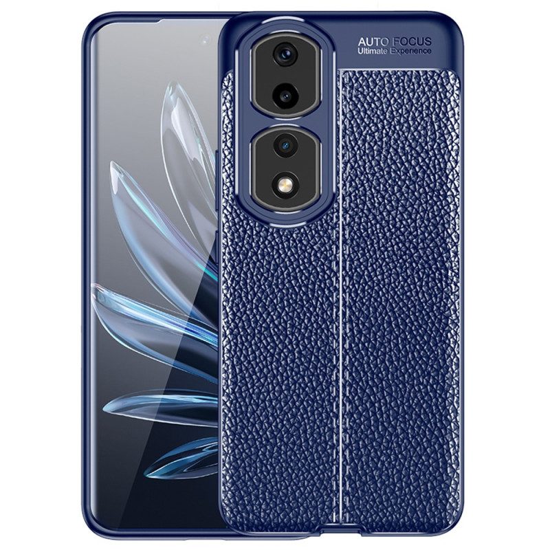 Cover Honor 90 Pro Effetto Pelle Litchi A Doppia Linea