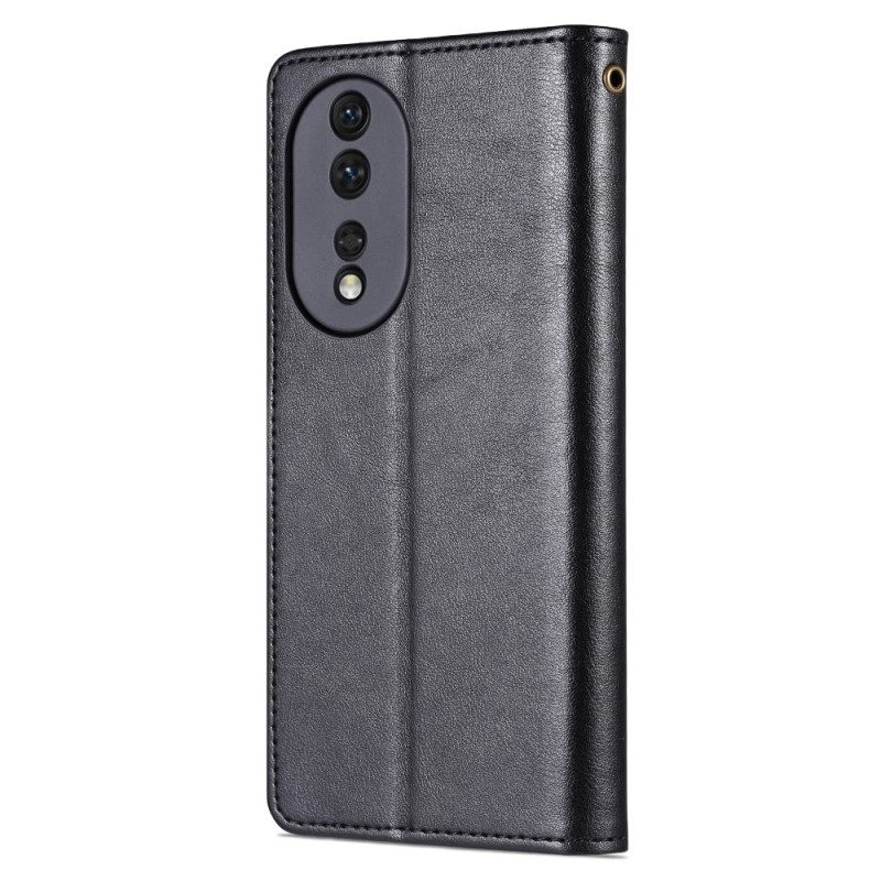 Custodia in pelle Honor 90 Pro Azns Effetto Pelle