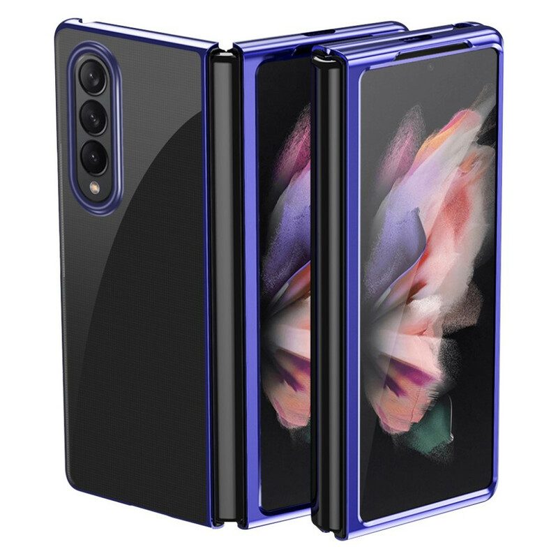 Cover Samsung Galaxy Z Fold 3 5G Bordi In Stile Metallo Trasparente