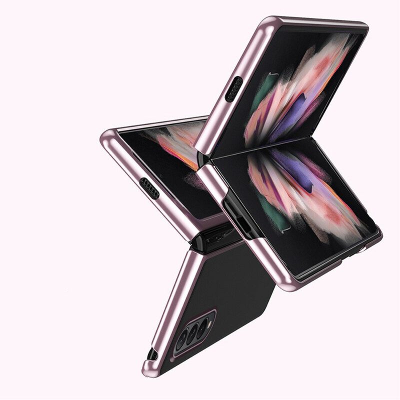 Cover Samsung Galaxy Z Fold 3 5G Bordi In Stile Metallo Trasparente