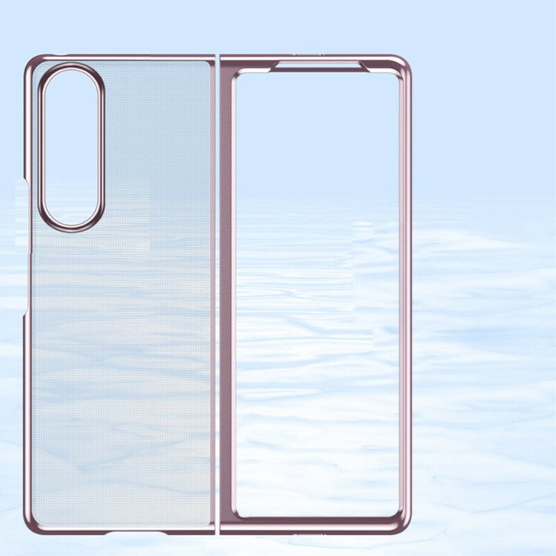 Cover Samsung Galaxy Z Fold 3 5G Bordi In Stile Metallo Trasparente