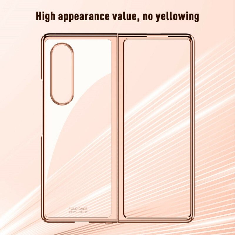 Cover Samsung Galaxy Z Fold 3 5G Bordi Metallici Trasparenti