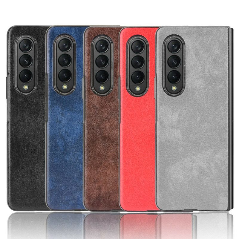 Cover Samsung Galaxy Z Fold 3 5G Effetto Pelle Litchi