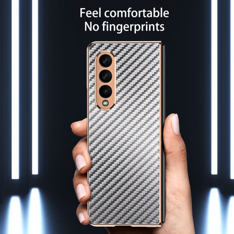 Cover Samsung Galaxy Z Fold 3 5G Fibra Di Carbonio Con Protezione Per Lo Schermo