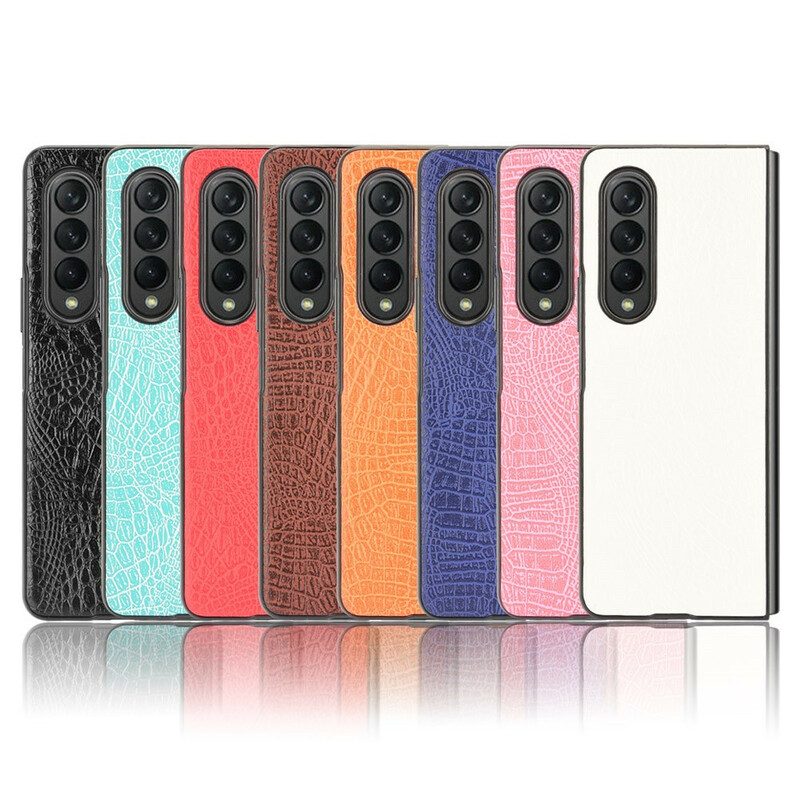 Cover Samsung Galaxy Z Fold 3 5G Finta Pelle Di Coccodrillo