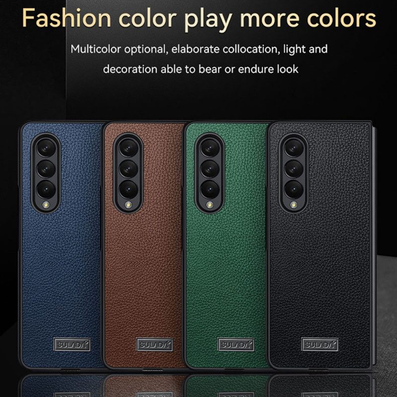 Cover Samsung Galaxy Z Fold 3 5G Litchi Pelle Stile Sulada