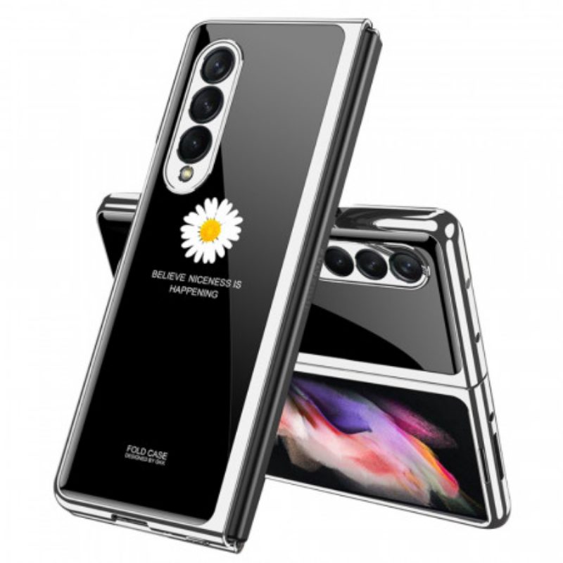 Cover Samsung Galaxy Z Fold 3 5G Margherita In Vetro Temperato Gkk