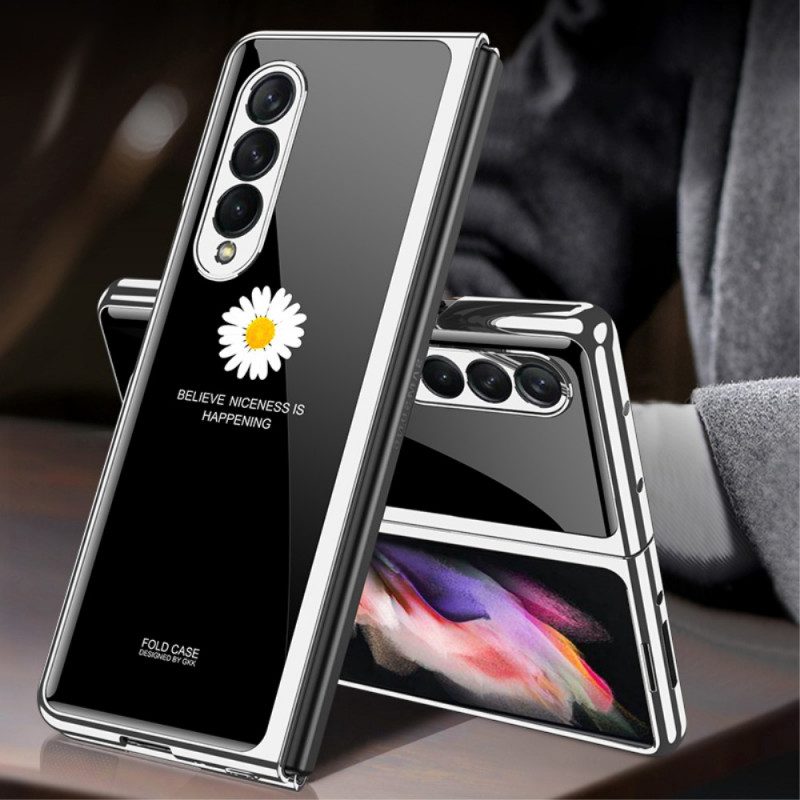 Cover Samsung Galaxy Z Fold 3 5G Margherita In Vetro Temperato Gkk