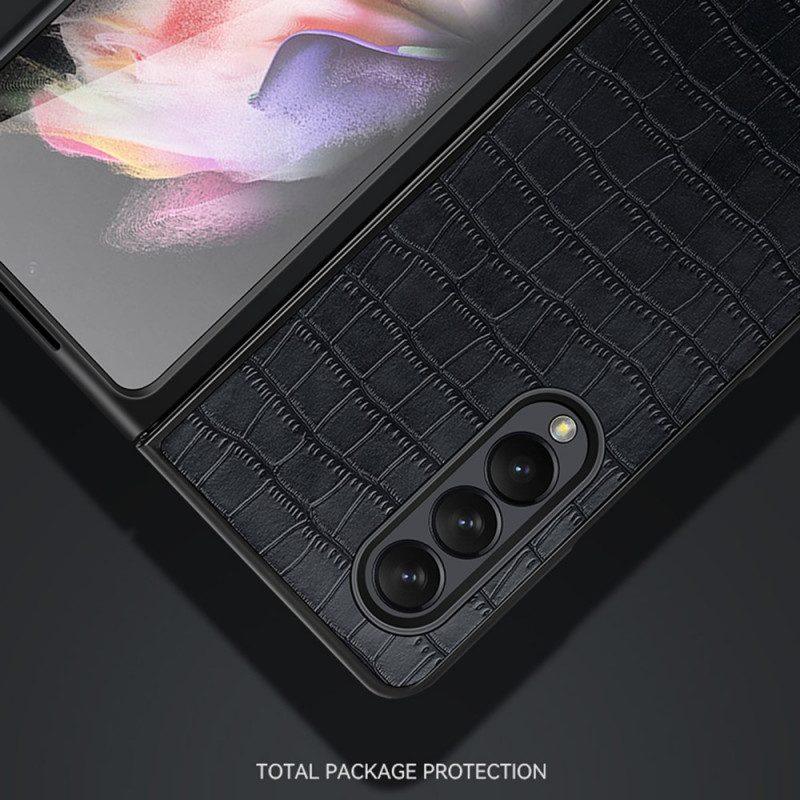 Cover Samsung Galaxy Z Fold 3 5G Pelle Di Coccodrillo Stile Sulada