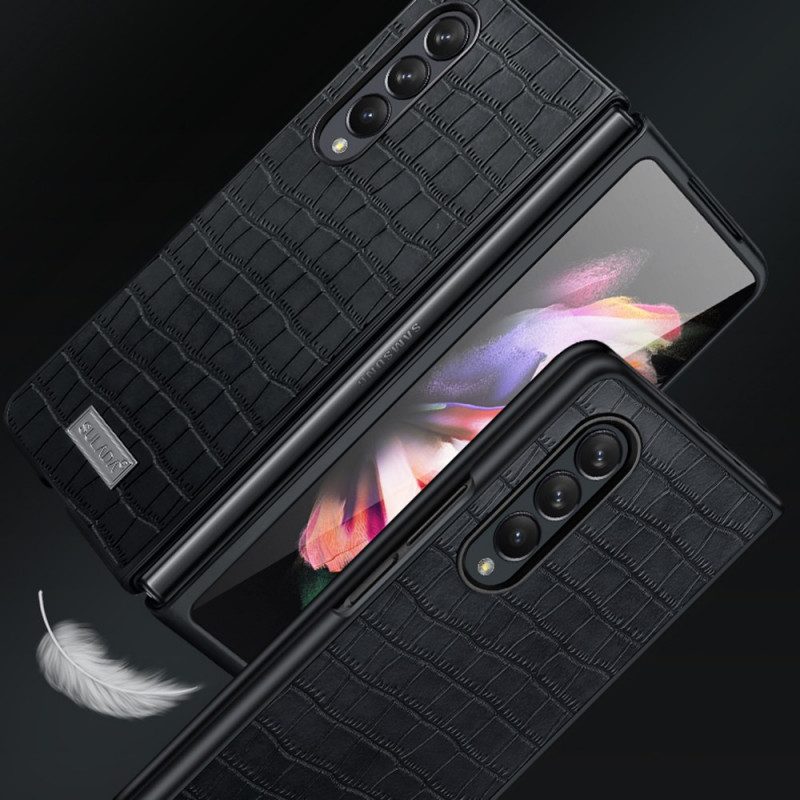 Cover Samsung Galaxy Z Fold 3 5G Pelle Di Coccodrillo Stile Sulada