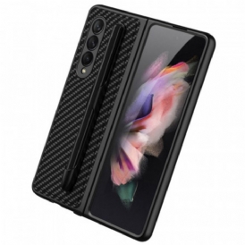 Cover Samsung Galaxy Z Fold 3 5G Porta Stilo In Fibra Di Carbonio Gkk