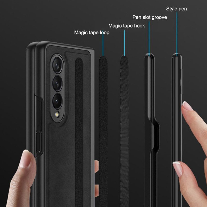 Cover Samsung Galaxy Z Fold 3 5G Porta Stilo In Fibra Di Carbonio Gkk